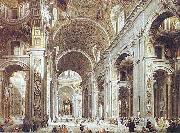 Giovanni Paolo Pannini St. Peter Basilica, from the entrance Spain oil painting artist